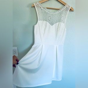Lace White Flair Dress